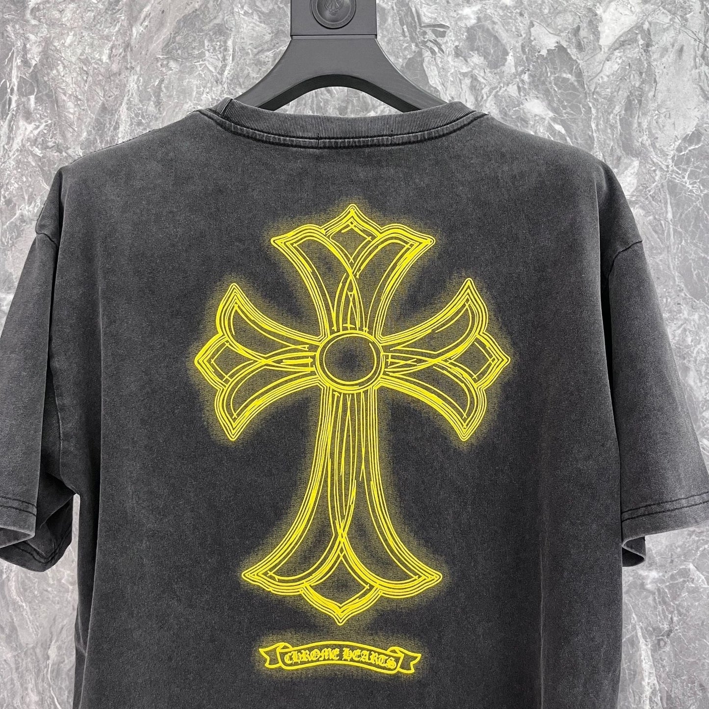Chrome Heart T Shirts Washing Water Sanskrit Cross Foam Pulp Short Sleeve