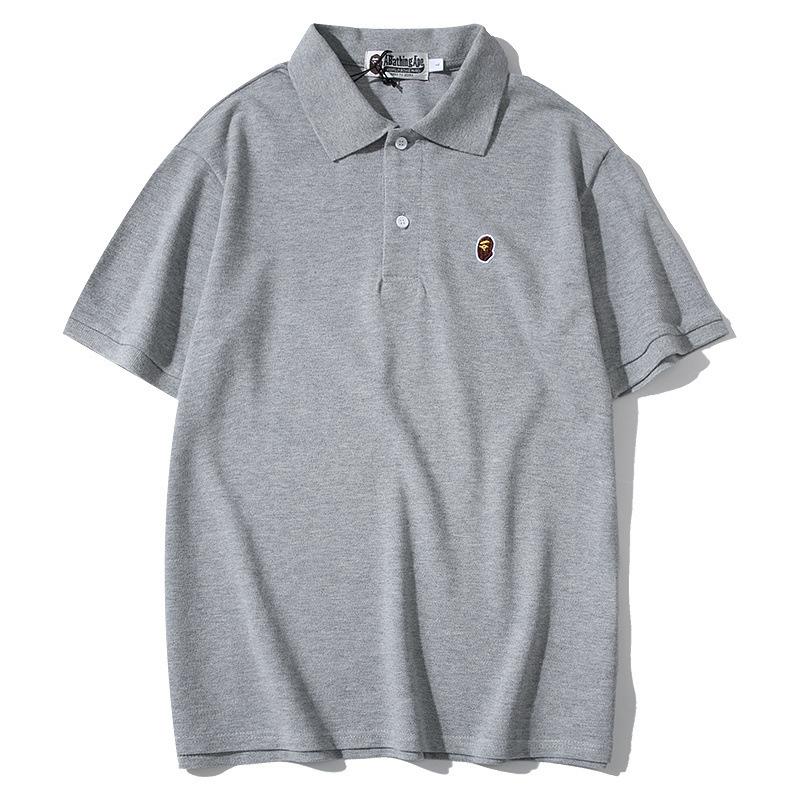 Bathing Ape T-Shirt Solid Color Casual Embroidered Short-Sleeved Polo Shirt