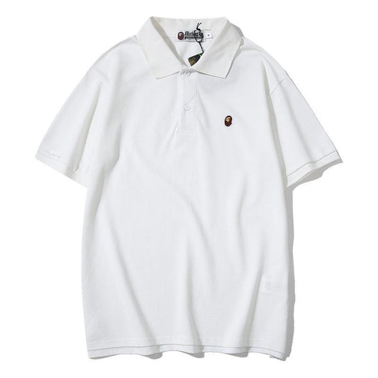 Bathing Ape T-Shirt Solid Color Casual Embroidered Short-Sleeved Polo Shirt