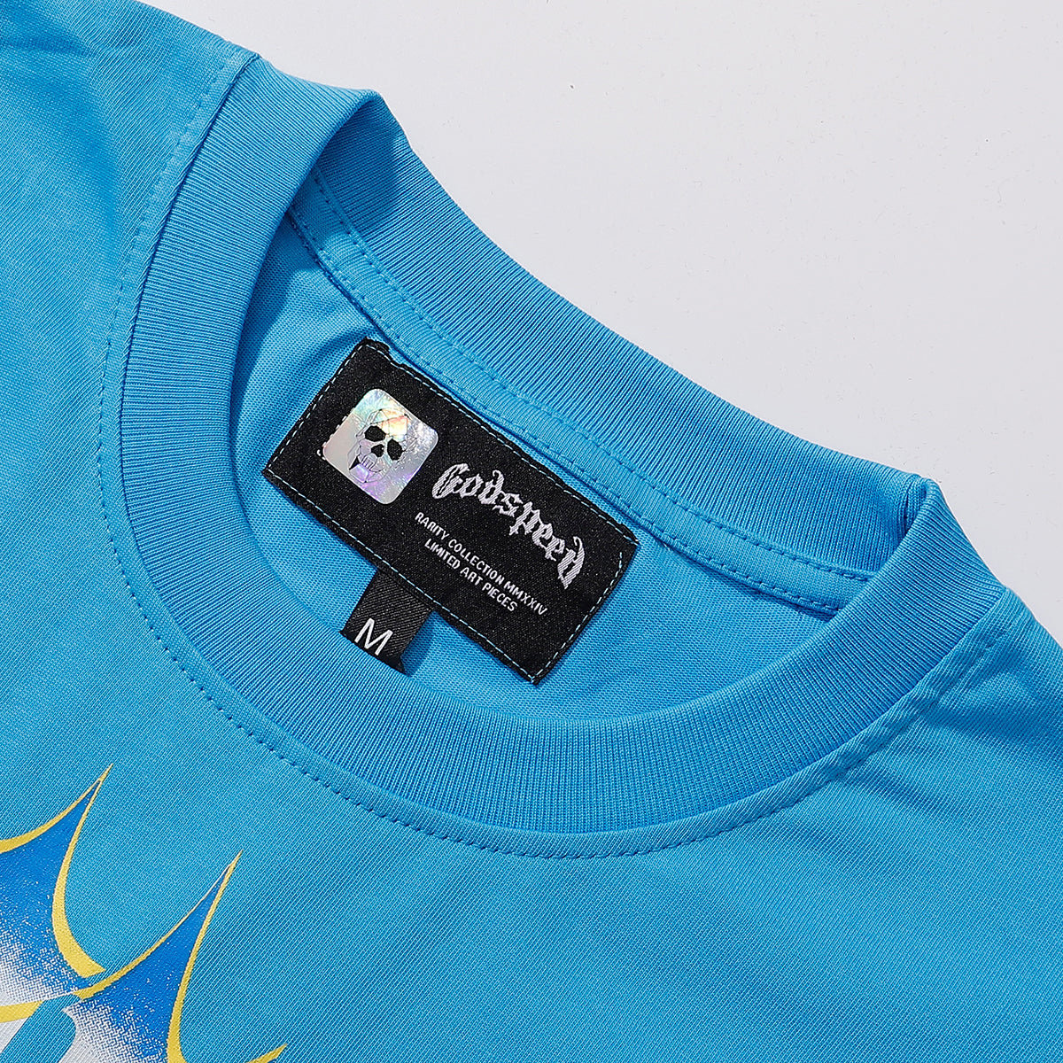 Godspeed T-shirts Beach Road Racing Printed Cotton Casual Short Sleeves Men and Women