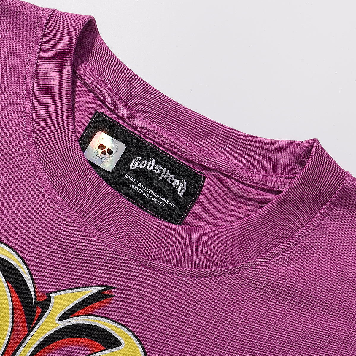 Godspeed T-shirts Biochemical Skull Poppy Print Cotton Casual Short Sleeve Men and Women