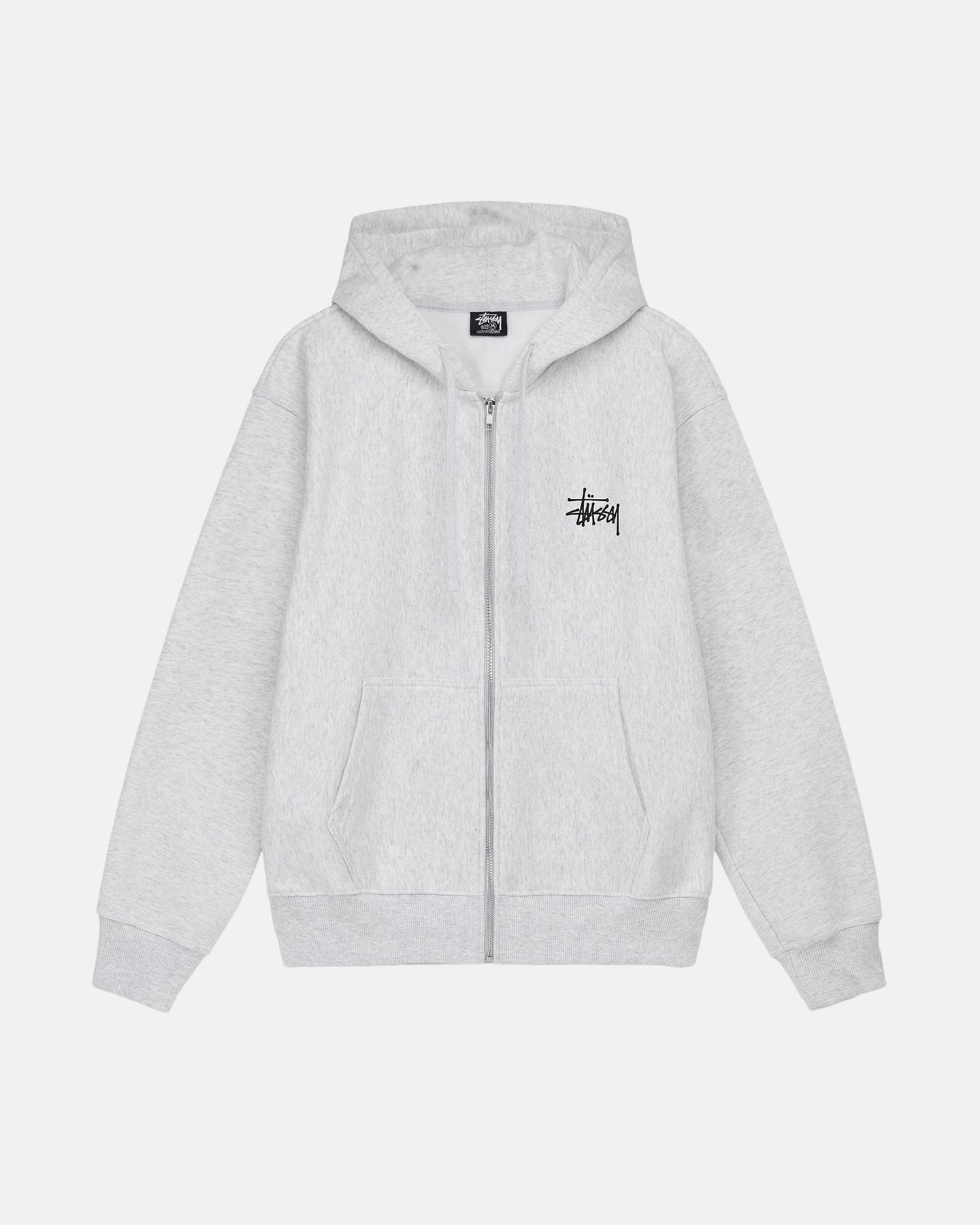 BASIC Stussy ZIP HOODIE GRAY
