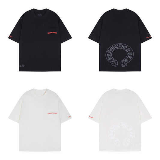 Chrome Heart T Shirts Chrome Hearts Sanskrit Horseshoe Pattern Short Sleeve T-Shirt