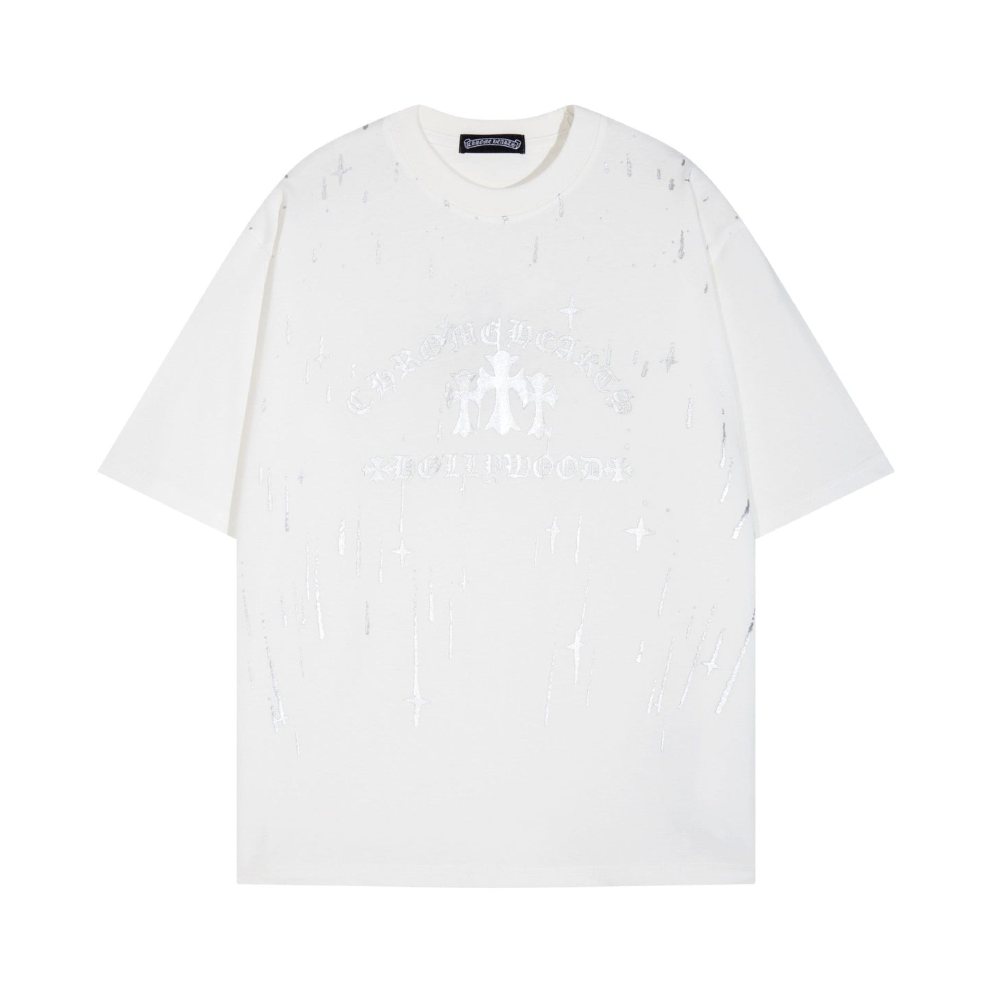 Chrome Heart T Shirts Versatile Casual Loose Print Embroidery T-Shirt Sleeves
