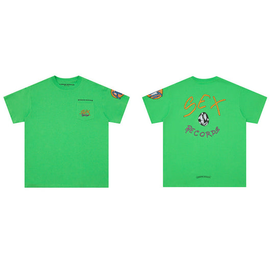Chrome Heart T Shirts Croix Sex Records Graffiti Short Sleeve