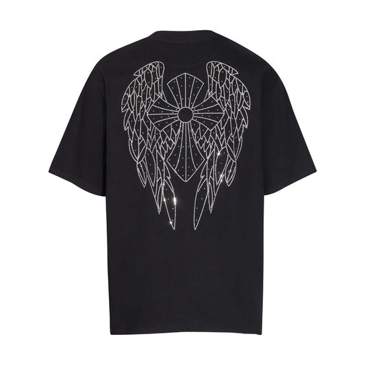 Chrome Heart T Shirts T-Shirt Hot Diamond Angel Wings Cross Cotton Short Sleeve