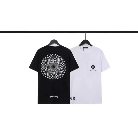 Chrome Heart T Shirts Scroll Heart Gypsy Printed Crew Neck Short Sleeve T-Shirt