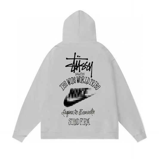 Stussy The Wide World Tribe Hoodie Fall/Winter Fleece Hooded Sweater