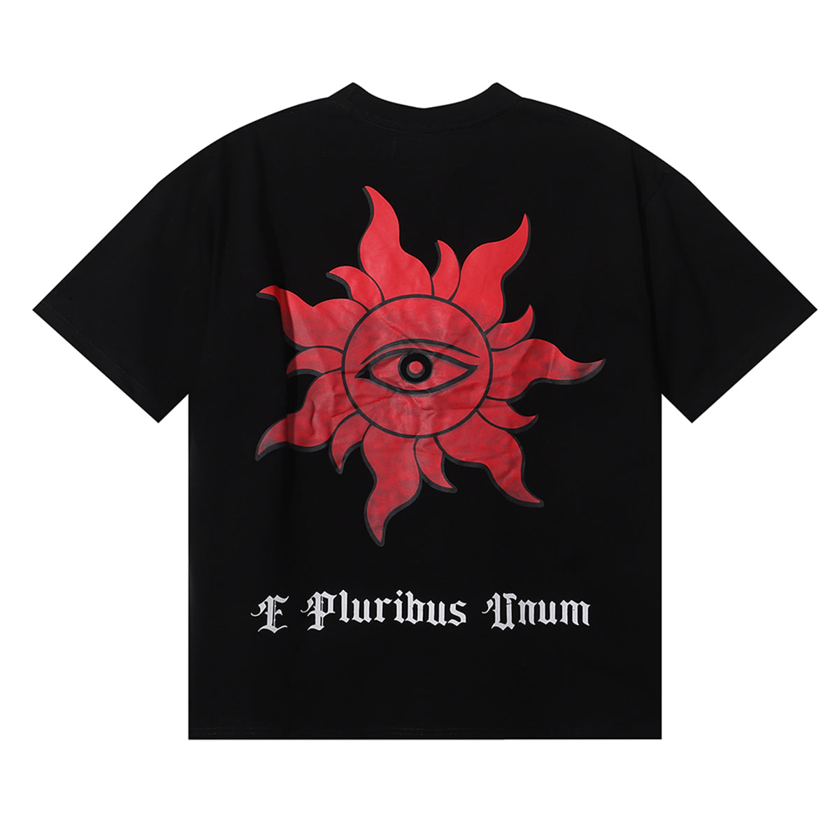 Godspeed T-shirts Street View Rose Print Cotton Casual Short Sleeve Men and Women