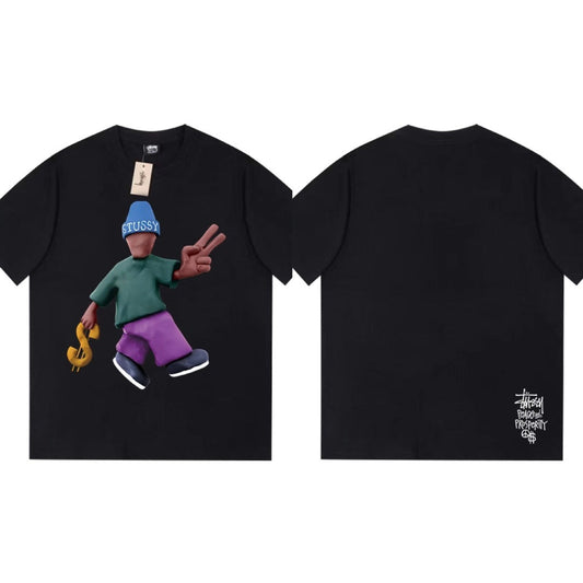 Stussy T-Shirts Loose Casual T-Shirts Same for Men and Women